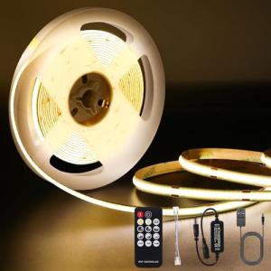 Amdelne Cob Tira Led 4000k, 5M Regulable, Juego De Tiras De…