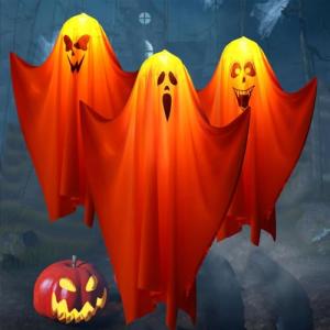 3 Piezas Fantasmas Colgantes de Halloween Con LED, Luminoso…