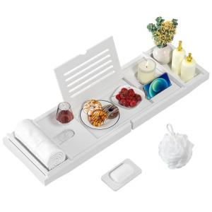 EXABANG Bandeja de Baño, Tabla Bañera de Bambú Ajustable, 7…