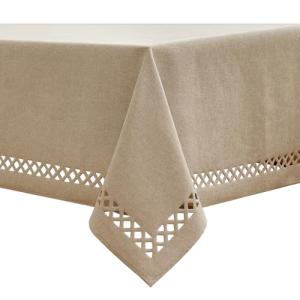 MIULEE Mantel con Aspecto de Lino Lavable Efecto Loto Cuadr…