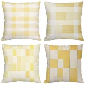 Fundas Cojines 70x70 cm Juego de 4 Amarillo Cojines Exterio…