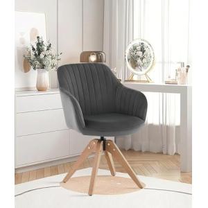 TUKAILAI Sillón giratorio con patas de madera maciza para d…