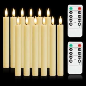 YushengTai 12 Piezas Velas Led de Palo, 25 CM Velas Led Efe…