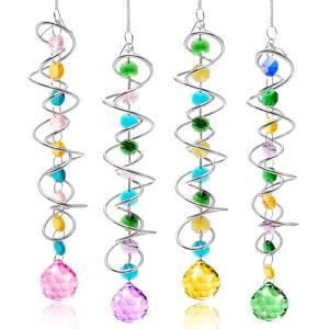 Sweetone Cristal Colgante, 4 Piezas Atrapasoles Cristal con…