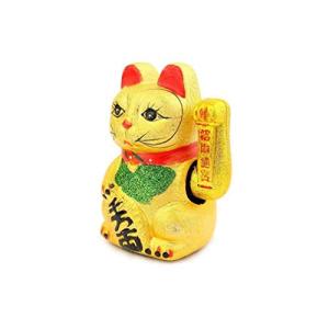 lachineuse – Maneki Neko dorado con brazo que se mueve – Es…