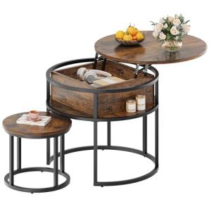 YITAHOME Mesa de Centro Redonda, Juego de 2, Mesa de Salón…
