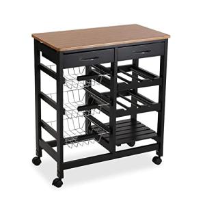 Versa Picton Carro de Cocina con Ruedas, cajones y boteller…