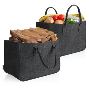 COM-FOUR® 2x bolsa de fieltro xxl para compras, periódicos,…