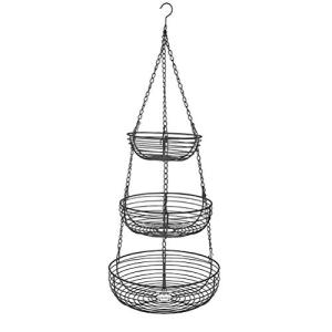 TYTOGE - Frutero colgante de 3 pisos, cesta de hierro con g…