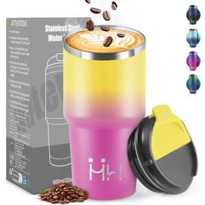 HoneyHolly Termo Cafe 600 ML, Reutilizables, Vaso Termico C…