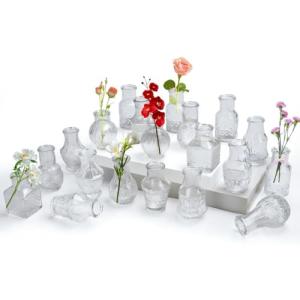 Aevcvok 20 Piezas Mini Jarrón, Pequeño Jarrón de Cristal Vi…