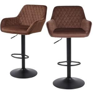 ralex-chair Juego de 2 taburetes de bar giratorios de tela…