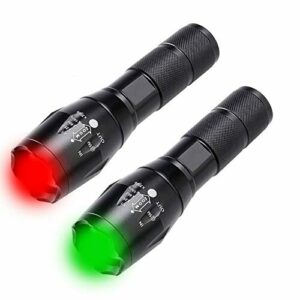 Paquete de 2 linternas tácticas de caza con luz roja y verd…