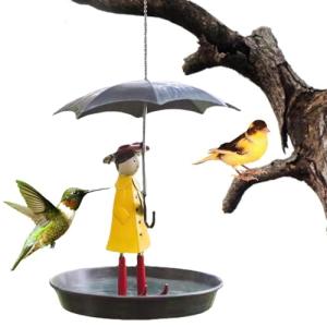 Bebedero para pájaros colgante, comedero para pájaros para…