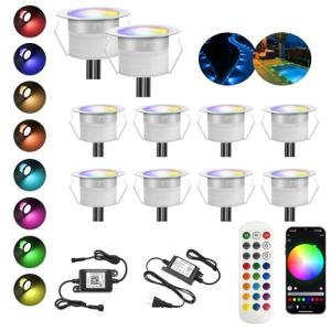INDARUN WiFi Lámpara de suelo Foco empotrable RGB impermeab…
