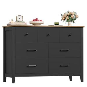 HOCSOK Cómoda Dormitorio, Comodas Cajonera Negra，Mueble Hab…