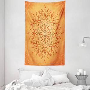 ABAKUHAUS Hoja Tapiz, Mandala aNaranjada, Decoración de par…