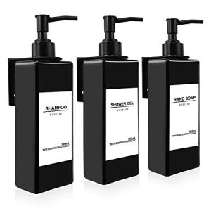 3 Piezas Dispensador Jabon Pared, Sin Taladrar 500ml Gel y…