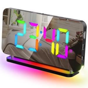 GlasFlength Reloj Despertador Digital, 7'' LED Reloj Digita…