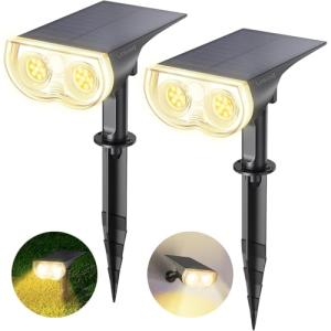 Linkind Luces Solares LED Exterior Jardin, Foco Solar con S…