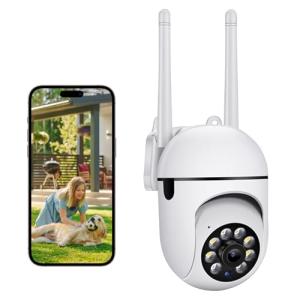 Anluomafuy Cámara Vigilancia WiFi Exterior 360°, Cámara IP…