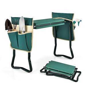 RELAX4LIFE Arrodillera de Jardín, Taburete Plegable con 2 B…