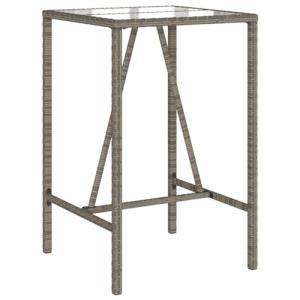 vidaXL Mesa de Bar de Exterior ratán sintético Gris 70x70x1…
