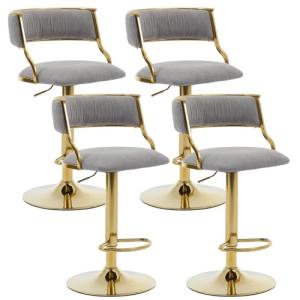 chairus Taburetes de Bar Tapizados de Terciopelo Juego 4 de…
