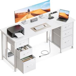 Coleshome Escritorio con 6 Cajones, 160x52 cm Mesa Escritor…
