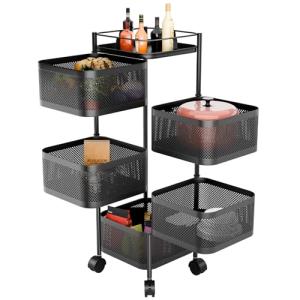 Carrito de cocina giratorio de 3 5 capas con estantes de al…