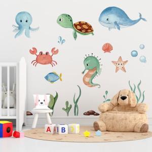 Hwtcjx Pegatinas de Pared Animales Marinos, Adhesivos de Vi…