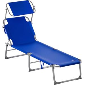 CASARIA® Tumbona con Parasol Jardín Playa Plegable Carga 15…