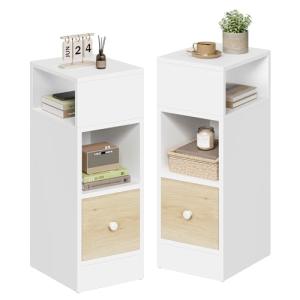 EUGAD 2X Mesitas de Noche con 2 Compartimentos y 1 Cajón, 2…