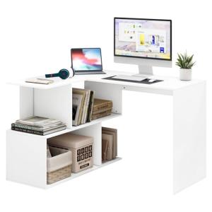 WOLTU Escritorio Esquinero, Mesa Escritorio con Estantería(…