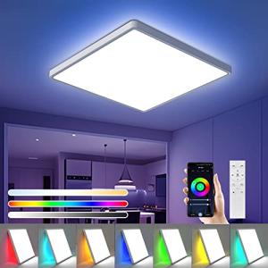 OTREN Plafon LED Techo con RGB Retroiluminación, Regulable…