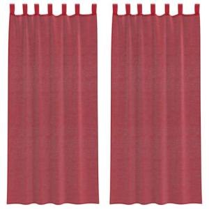 vidaXL Cortinas de Gasa con Trabillas 2 uds Rojo Vino 140x2…