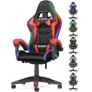bigzzia Silla Gaming Ergonómica con Luces LED, Altura Regul…