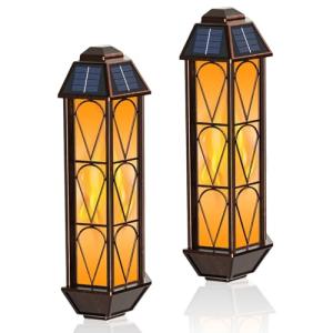 KINGLEAD Lámpara de Pared Solar Vintage para Exteriores Con…