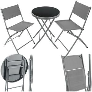 TecTake® Conjunto Muebles Jardín Exterior 3 Piezas con Estr…