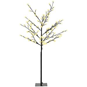 HOMCOM Luz de Árbol de Cerezo con 120 Luces LED IP44 Blanco…