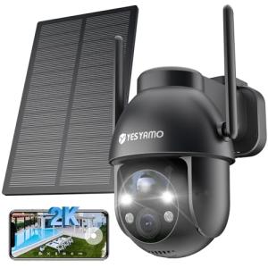 YESYAMO 2K Cámara Vigilancia WiFi Exterior Solar con Baterí…