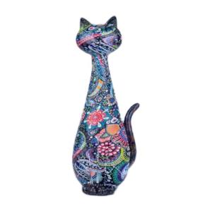 BY SIGRIS Figura Gato Negro de Resina 21X6X8cm Figura de Ga…