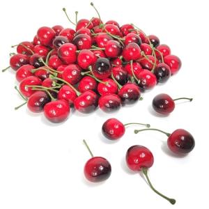 EQLEF Cerezas Artificiales Frutas, 72 Piezas Frutas de Plas…