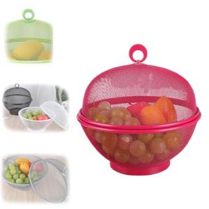 Cesta de frutas de malla apilable con tapa,frutero con cubi…