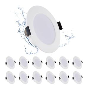 Grebeam 12 pcs Ojos de Buey LED para Techo, 5W Equivalente…