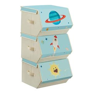 SONGMICS Cajas de Juguetes para Niños, Juego de 3 Cajas de…