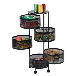Carrito giratorio de almacenamiento de cocina de 5 niveles…