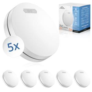 ALPENLUFT Detector de Humo Inalámbrico en Red 10 Años Bater…