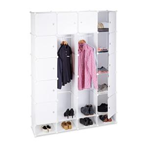 Relaxdays Armario Ropero Modular XXL, Blanco, 36.5x145x198…