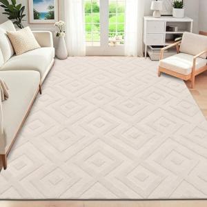 SHACOS Alfombra Pequeña Moderna Beige 80x150cm Alfombra Boh…
